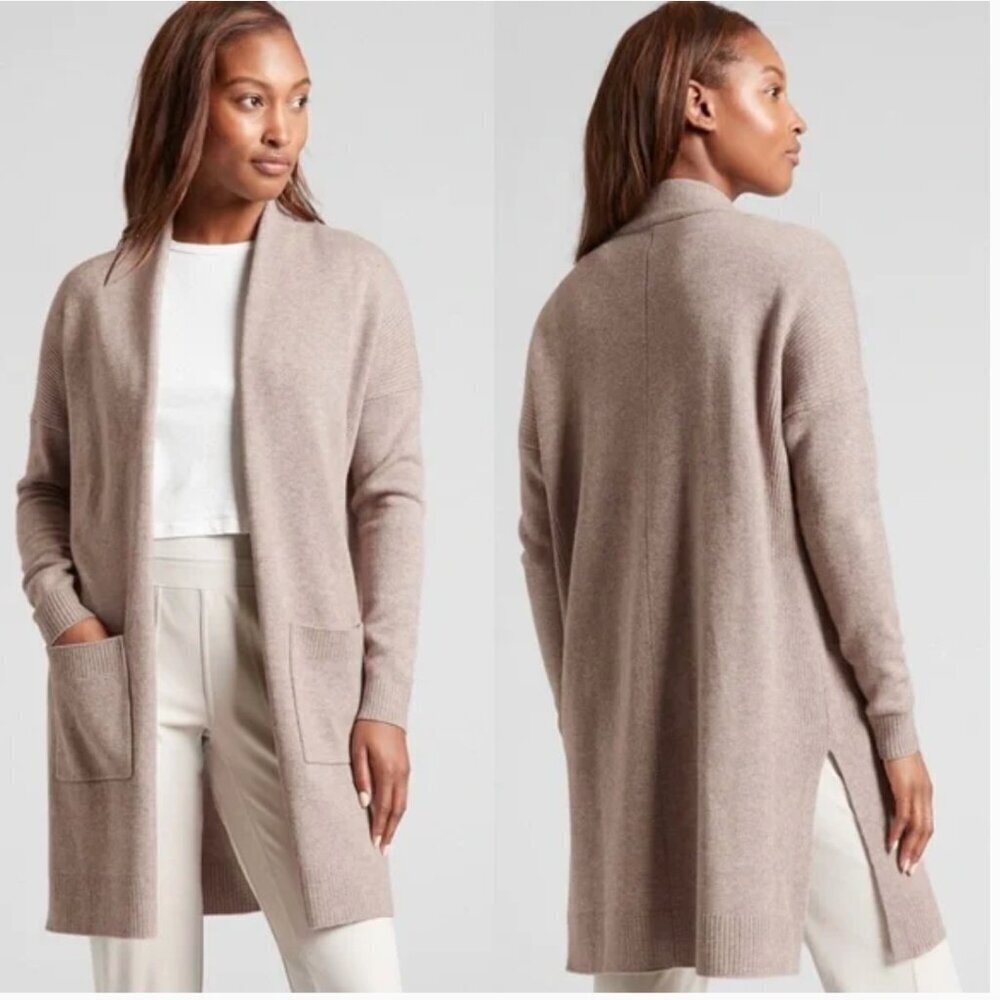 ** Athleta Brown Spirit Wool Cashmere Wrap Cardigan XS